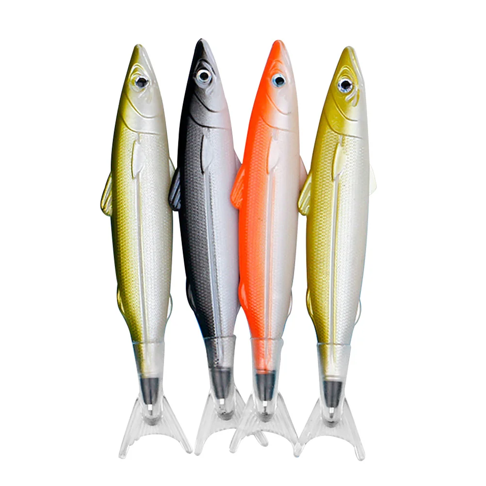 

4 Pcs Salted Fish Ballpoint Pen Plastic Ball-point Pens Cartoon Advertising Decorative Student Child