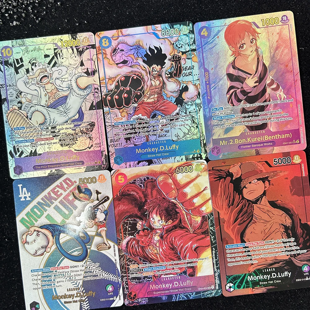 Coleção de Cartas de Anime e Jogos DIY OPCG: Monkey D. Luffy, Roronoa Zoro, Nami, Roger, Teach - Presentes e Brinquedos