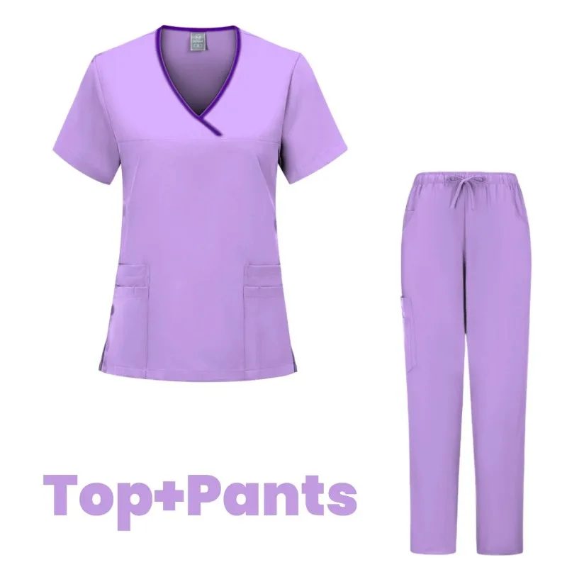Scrub medico slim fit Uniforme da donna Set di scrub Accessori infermieristici Abiti per chirurgia ospedaliera Clinica odontoiatrica Salone di bellezza Abbigliamento da lavoro