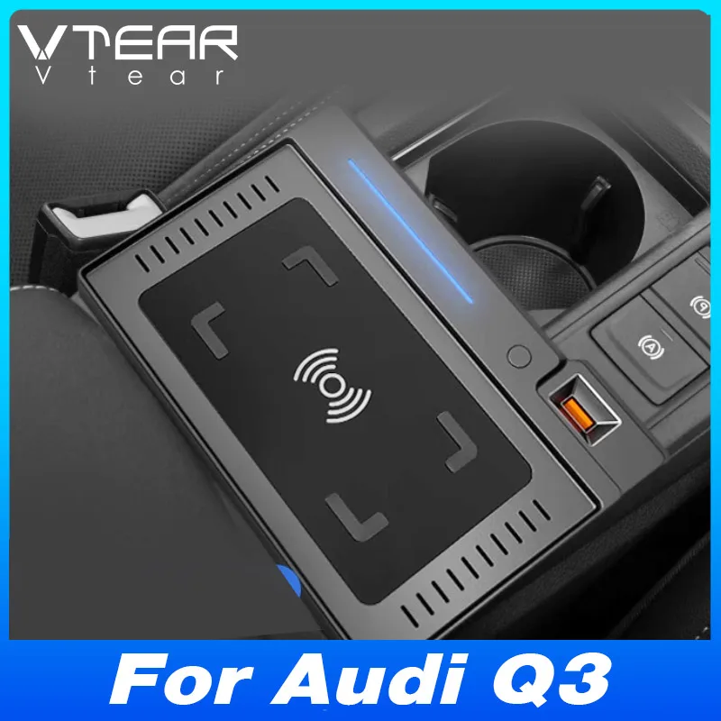 

Для Audi Q3 F3 2019-2025 Автомобильное беспроводное зарядное устройство Быстрая зарядная пластина для сотового телефона Модификация интерьера Автоаксессуары