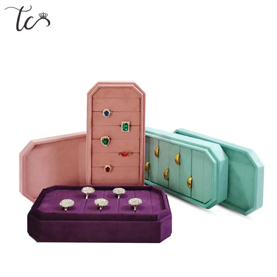 

Octagonal Cover Velvet Jewelry Ring Display Box Earrings Ring Storage Display Box Home Gift Box