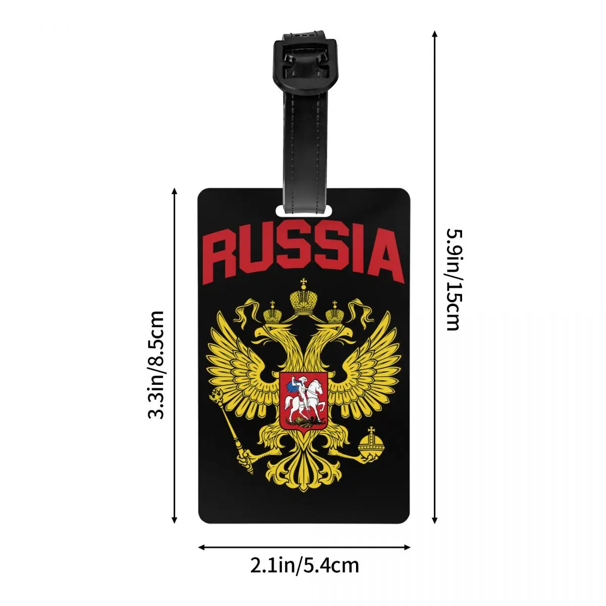 Custom Russian Empire Coat Of Arms Of Russia Luggage Tags for Suitcases Eagle Privacy Cover Name ID Card