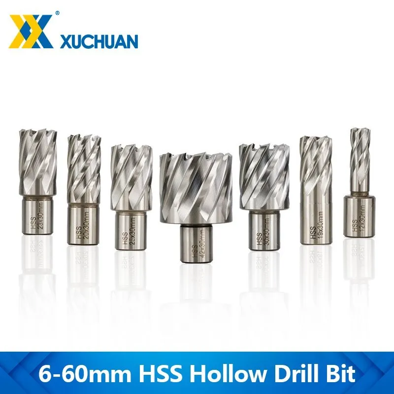 1pc HSS Hole Cutter 6-60mm Weldon Shank Hole Saw Hollow Drill Bit HSS Core Drill Bit For Metal Drilling Tools