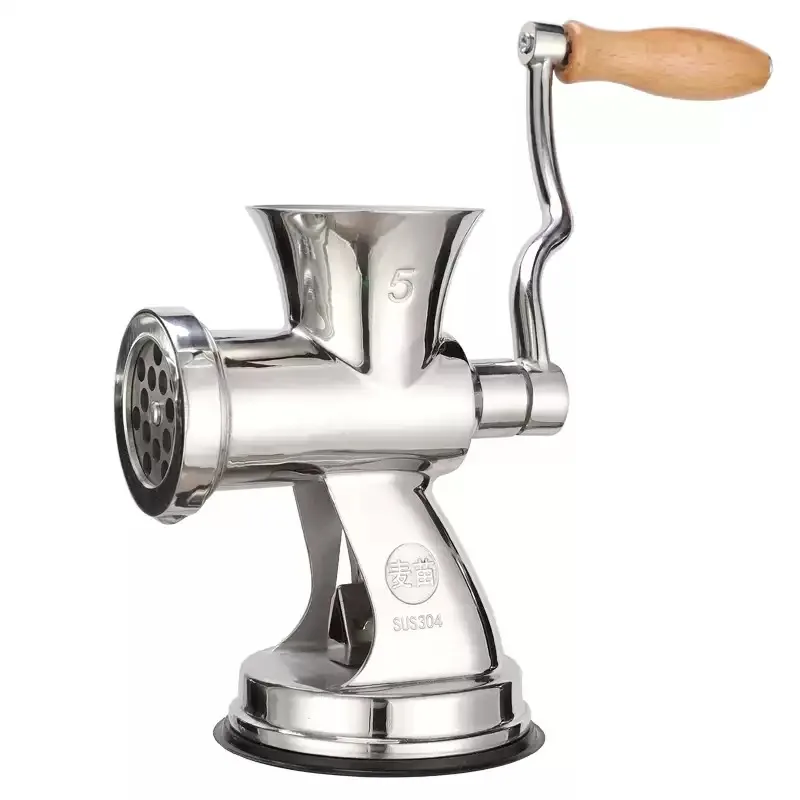 Manual Meat Mincer Hand Crank Design 304 Stainless Steel Household Grinder For Sausage & Minced Meat