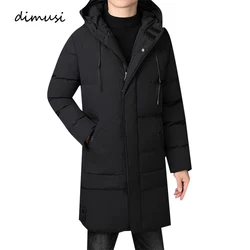 Dimusi inverno jaqueta longa masculina casual outwear térmica parkas casacos homem algodão grosso quente blusão jaquetas roupas de marca