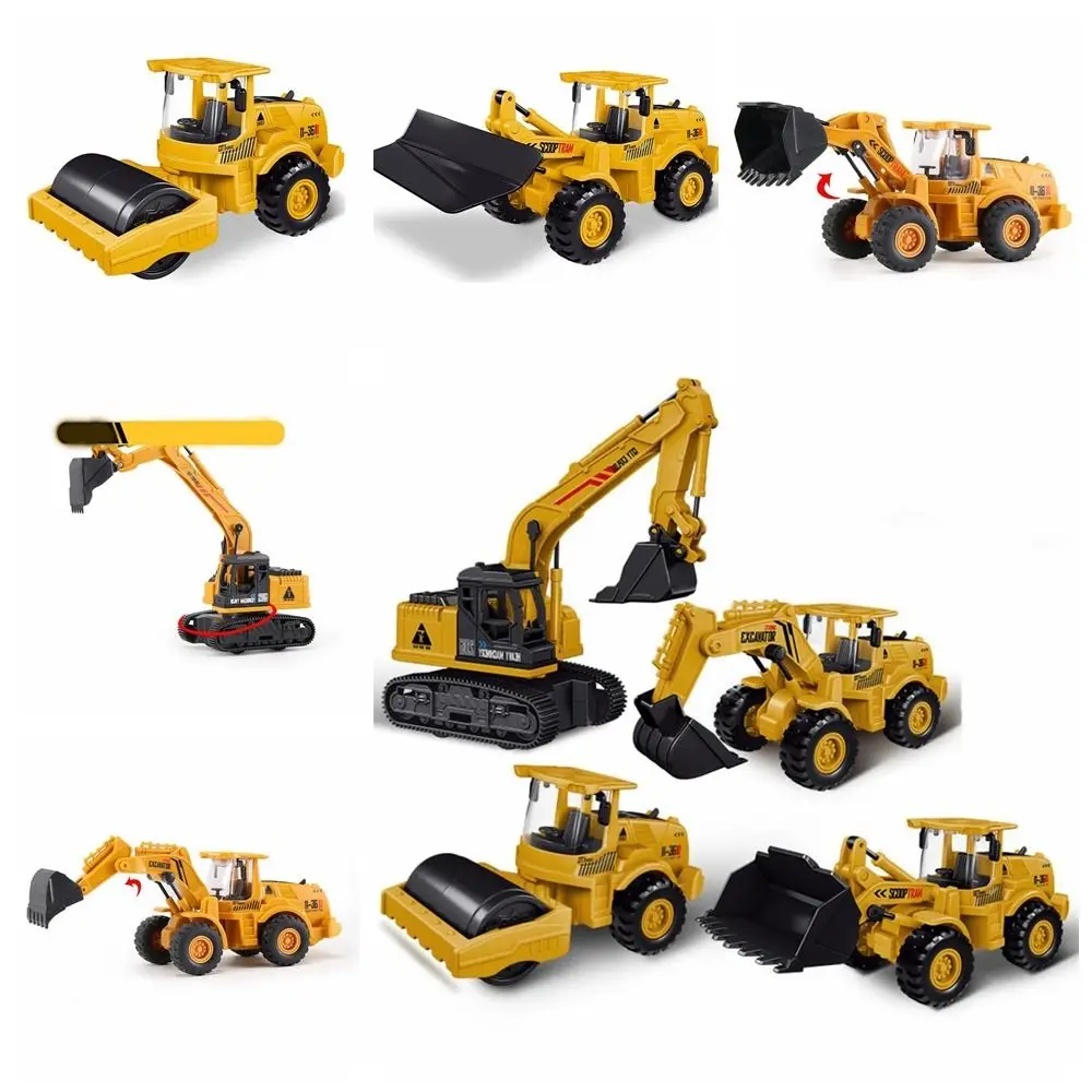 Diecast veículo plástico cidade construção escavadeira modelos guindaste inercial deslizando caminhão basculante desenvolvimento intelectual ao ar livre