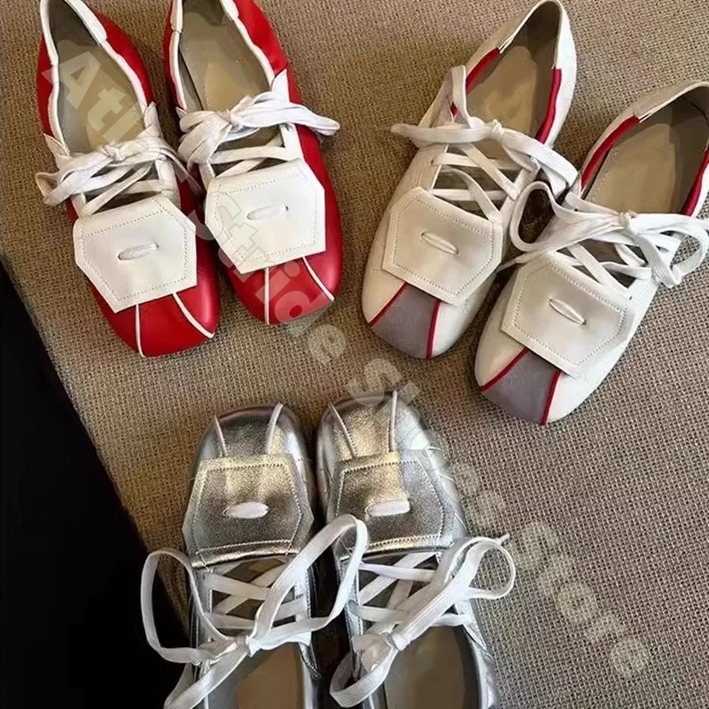 Red White Sneakers Women Casual Lace Up Flat Shoes Comfortable Walking Shoes Fashion Streetwear Sporty Everyday Trainers