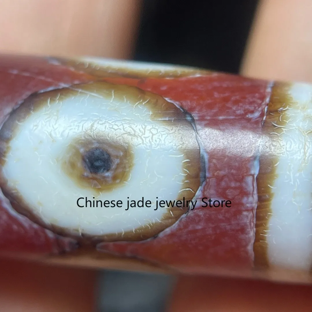 Tibetan Nepalese Himalayan Bead Ancient agate Old Dzi Talisman 8 eye Bead Amulet