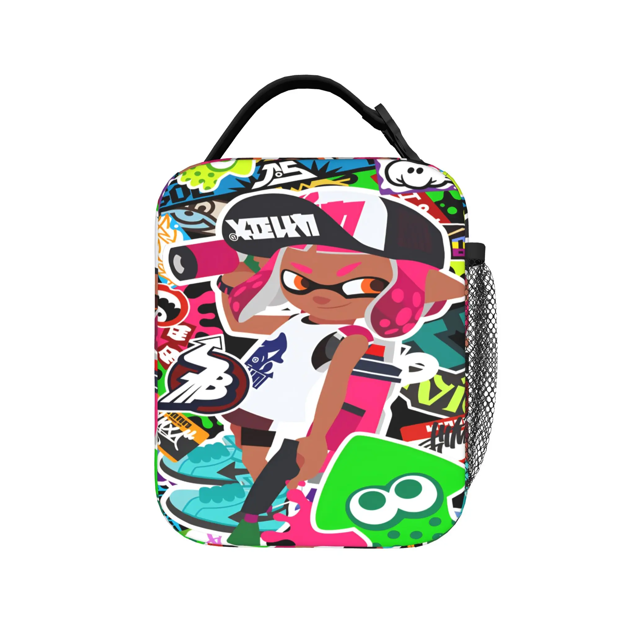 Splatoons Shoot Lunch Bag  Portable Insulated Lunch Box Girls School Designer Cooler Bag Cute Oxford Thermal Lunch Bags