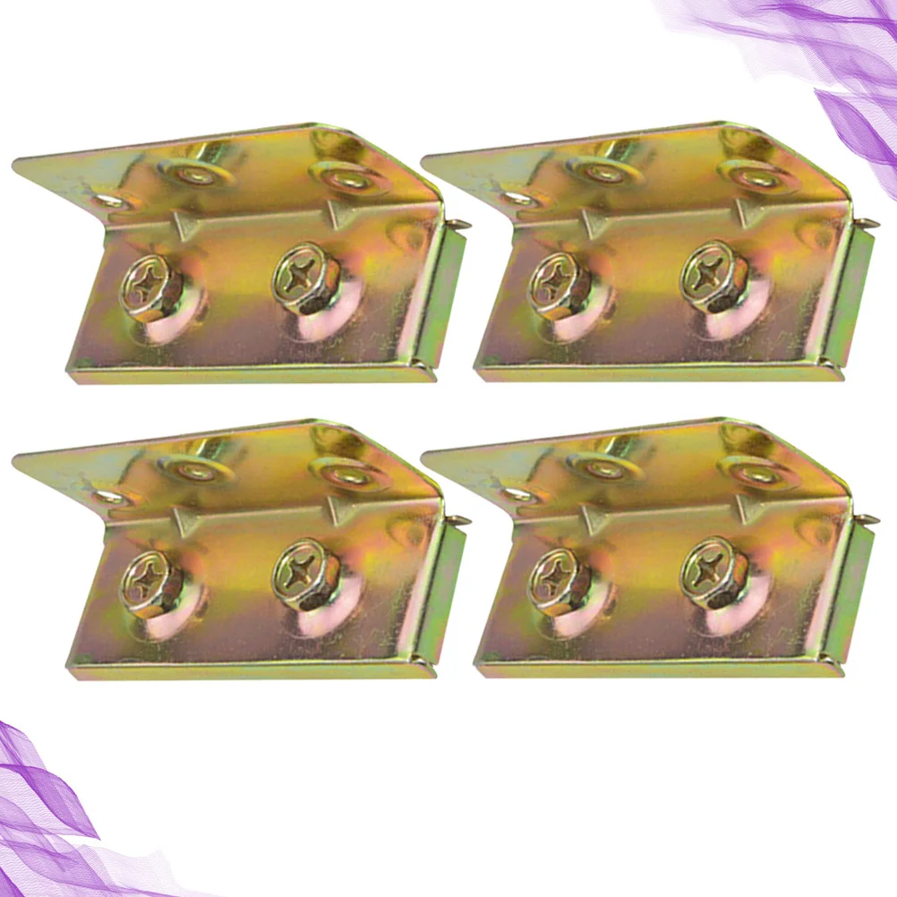 

4pcs Hinge Duty Iron Fixing Fasteners Plate For Bed Frame Furniture Connector Repair Hardware Bracket Bed Parts