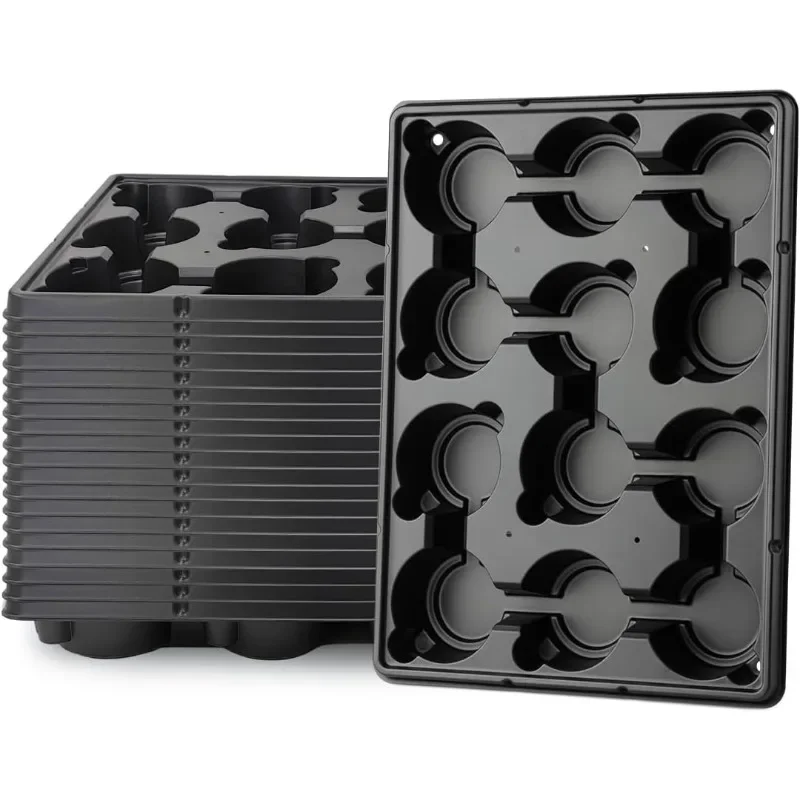 

20-Pack 12-Cell Seed Starter Tray - Thickened Round Insert for 4 Inch Nursery Pots, 17x13 Inch Germination Kit for Gardeners