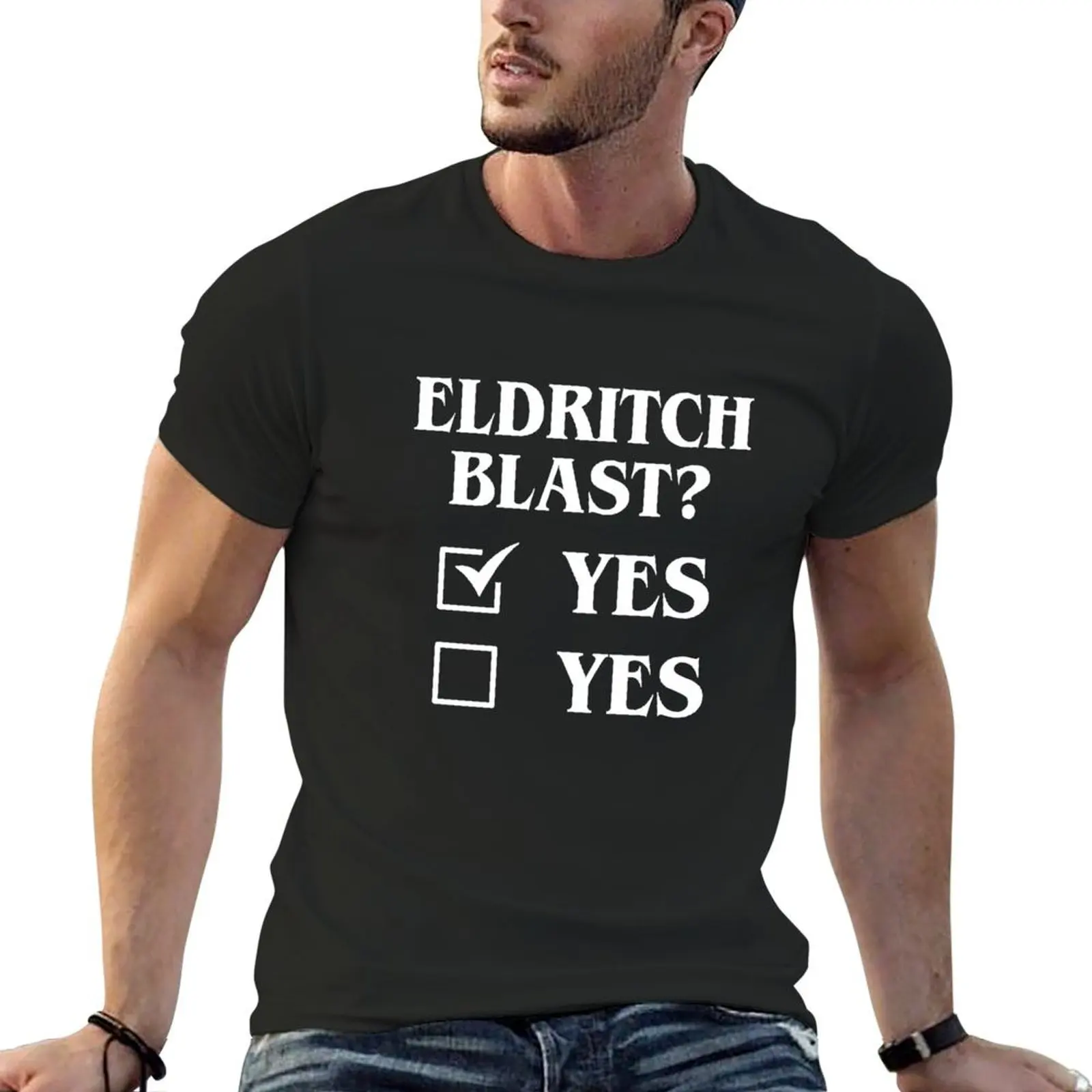 

Eldritch Blast Yes Yes Funny Tabletop RPG Meme T-Shirt cute tops tops tshirts for men