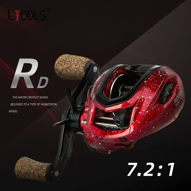 

Fishing Baitcasting Reel RD200 8KG Drag System High Speed 7.2:1 Gear Ratio for Freshwater Saltwater Fishing Fishing Tackle