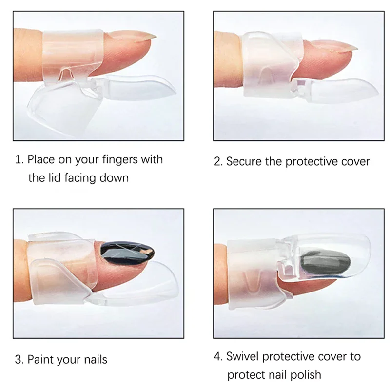 10Pcs/Set Manicure Finger Transparent Protective Cover Polish Varnish Shield Protection Clip Protector DIY Nail Art Tips Tools