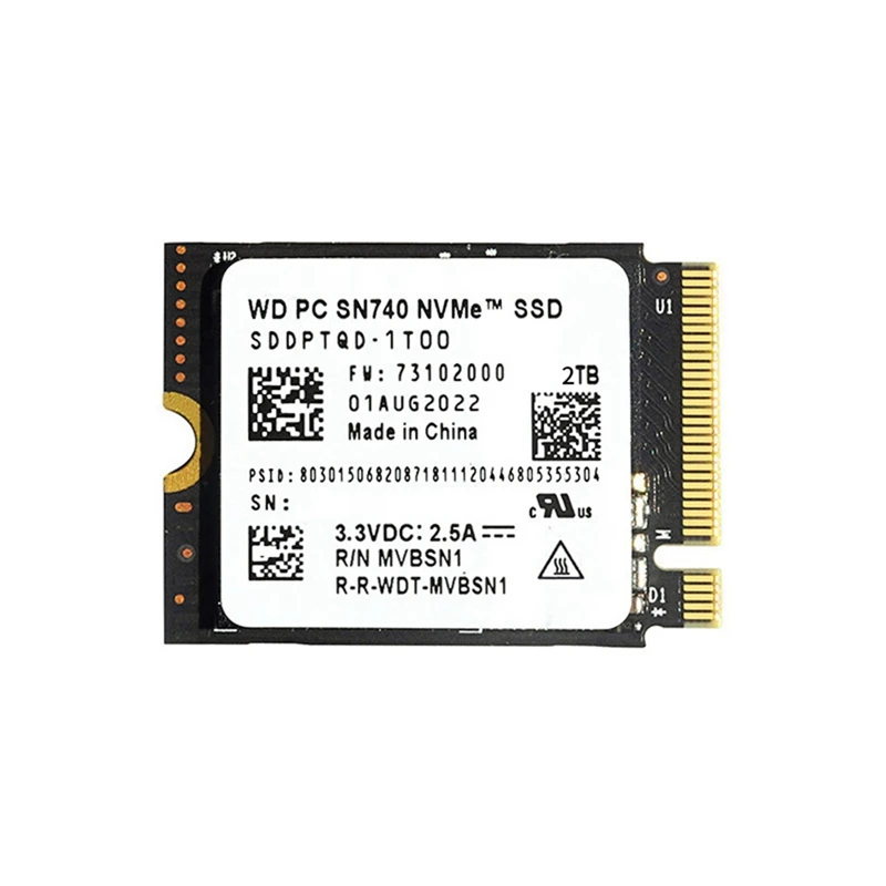 2TB Western Digital WD SN740 M.2 SSD 2230 Nvme Pcie Gen 4X4 SSD Compatible With Surface Prox Surface Laptop 3 Steam Deck Durable