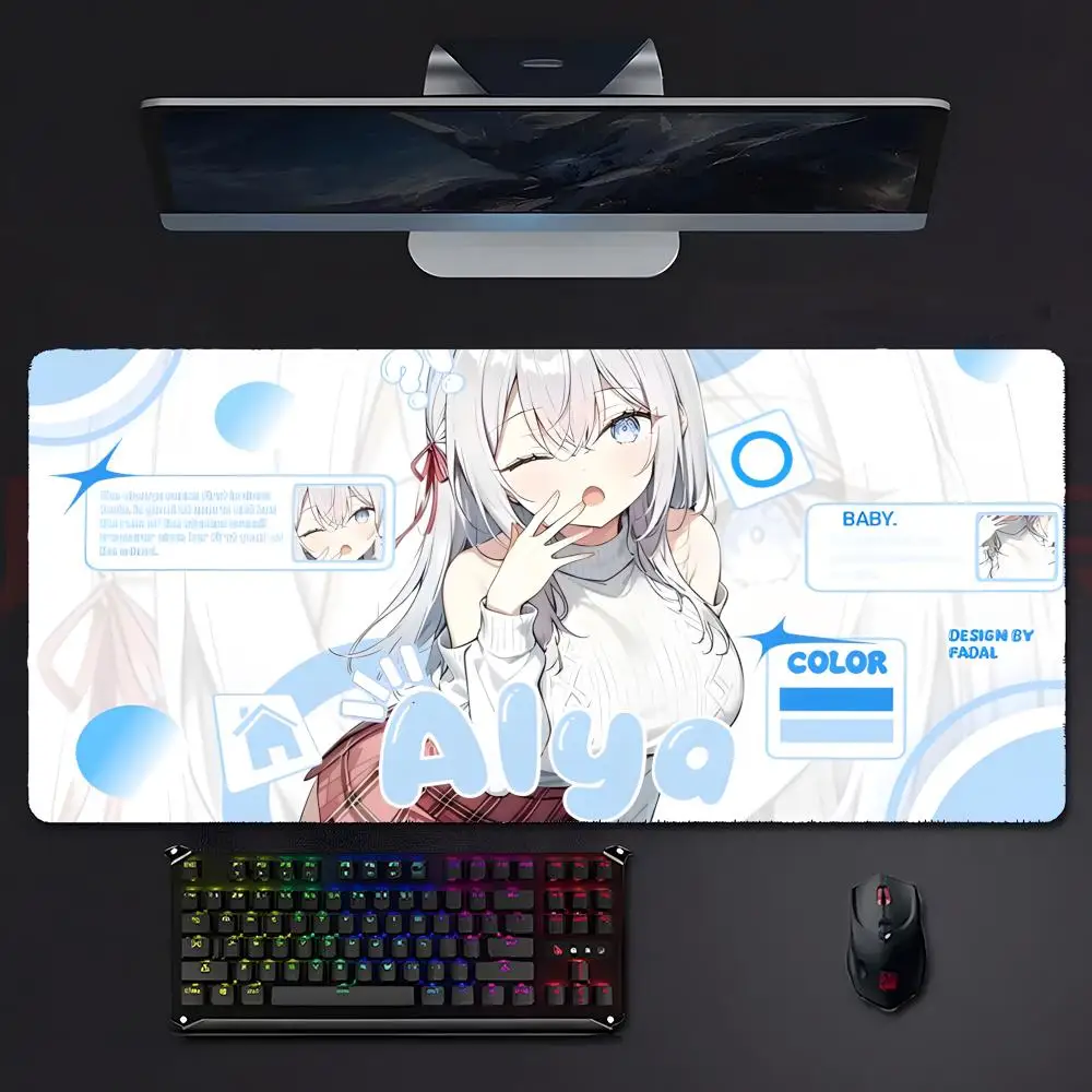 CIFBUY Alya Sometimes Hides Her Feelings In Russian Large Gaming Desk Mat Anime Non‑Slip PC Keyboard Mousepad