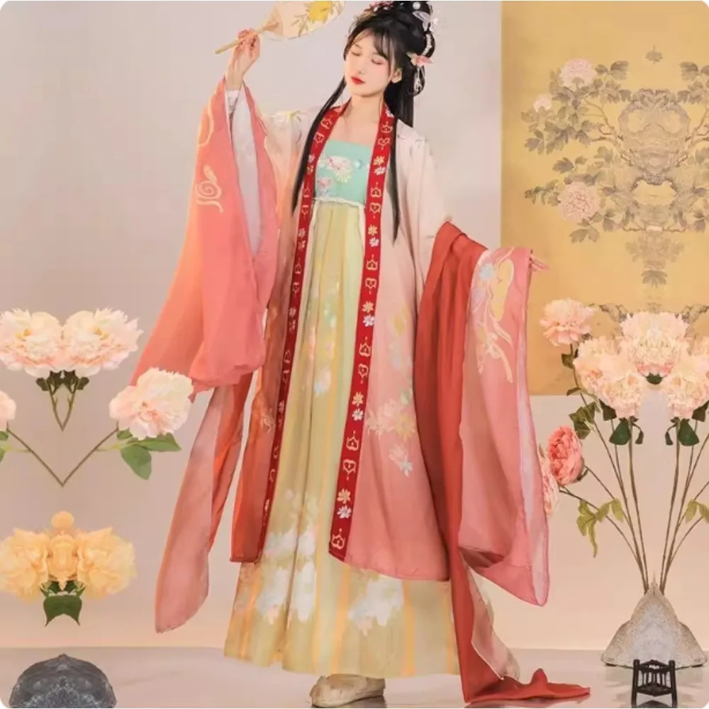 فستان حفلة عتيق مطبوع على الطراز العرقي فستان هانفو أزياء تنكرية ملابس صينية تقليدية لملابس النساء #4