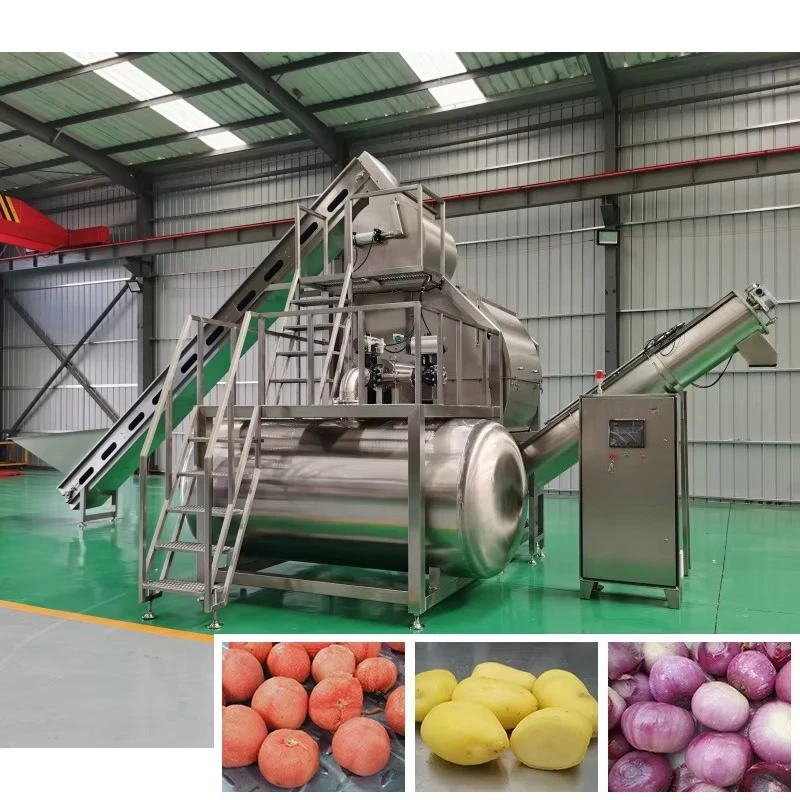 High-capacity Sugarcane Fruit Vegetable Garlic Tomato Cassava Potato Peeling Machine Steam Peeling