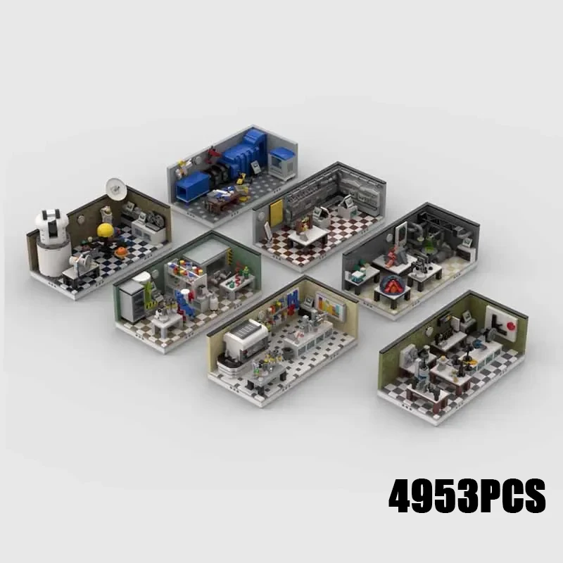 Laboratory Scene Model Moc Building Bricks Science Lab Set Pack Technology Modular Blocks Gifts Christmas Toys DIY Sets Assembly