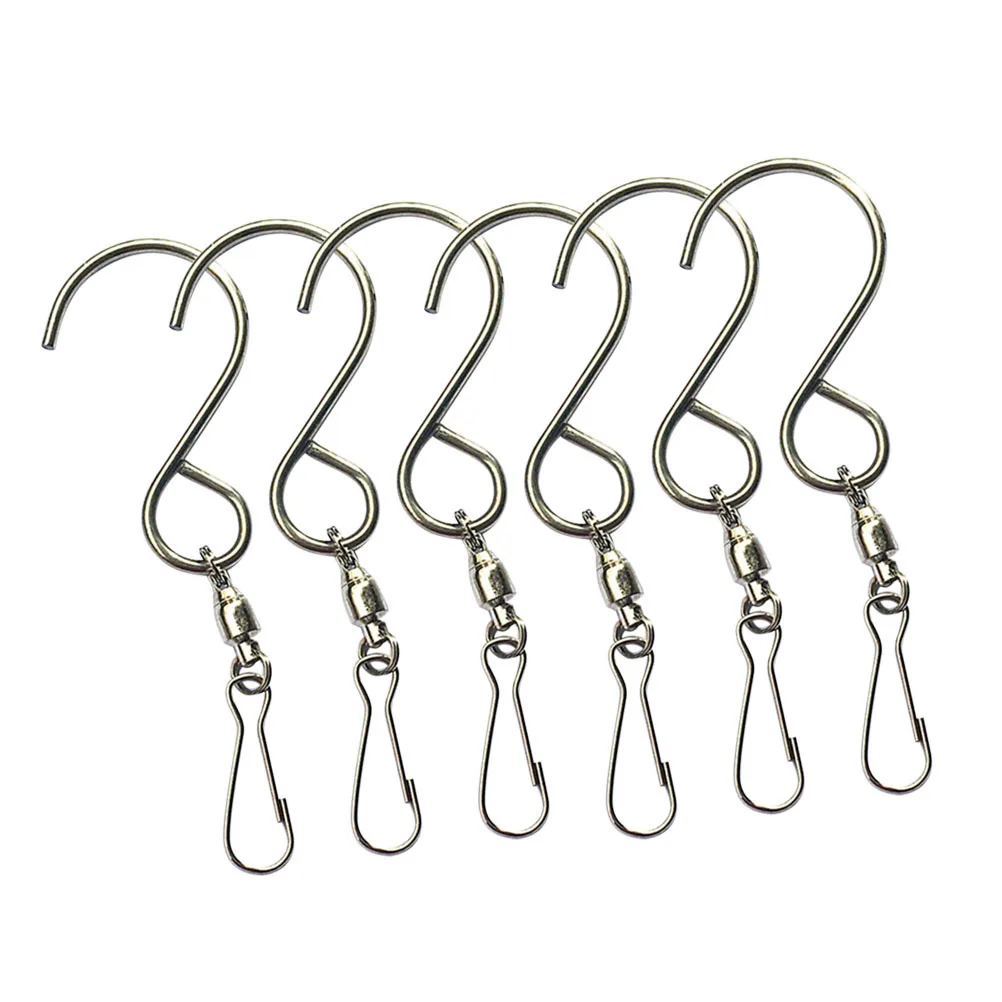 

6Pcs Heavy Duty Swivel Hook Clips Anti-Rust Metal for Wind Chimes Crystal Hangers Outdoor Display Swivel Hook Crystal Hanger