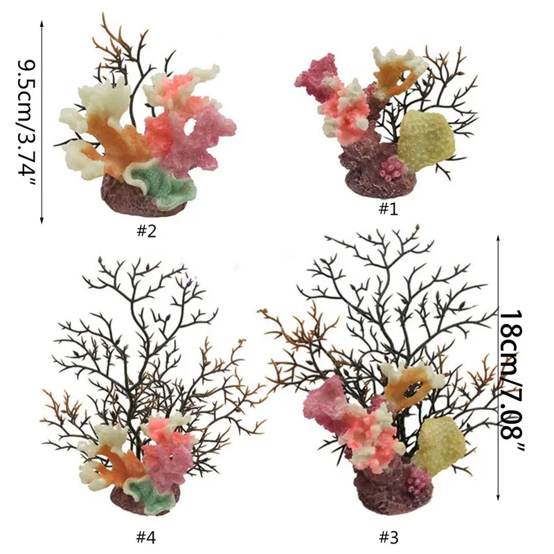 Exquisite Coral Crafts Simulation Coral Fish Tank Landscaped Decoration Colorful Aquarium Sea Creature Coral Shape