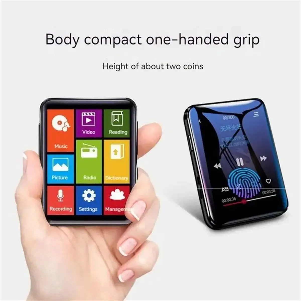 A86G NEW Bluetooth MP4 Player with Touch Screen, FM Radio, Video Playback, E-Book Reader, and Built-in Speaker, Supports TF Card