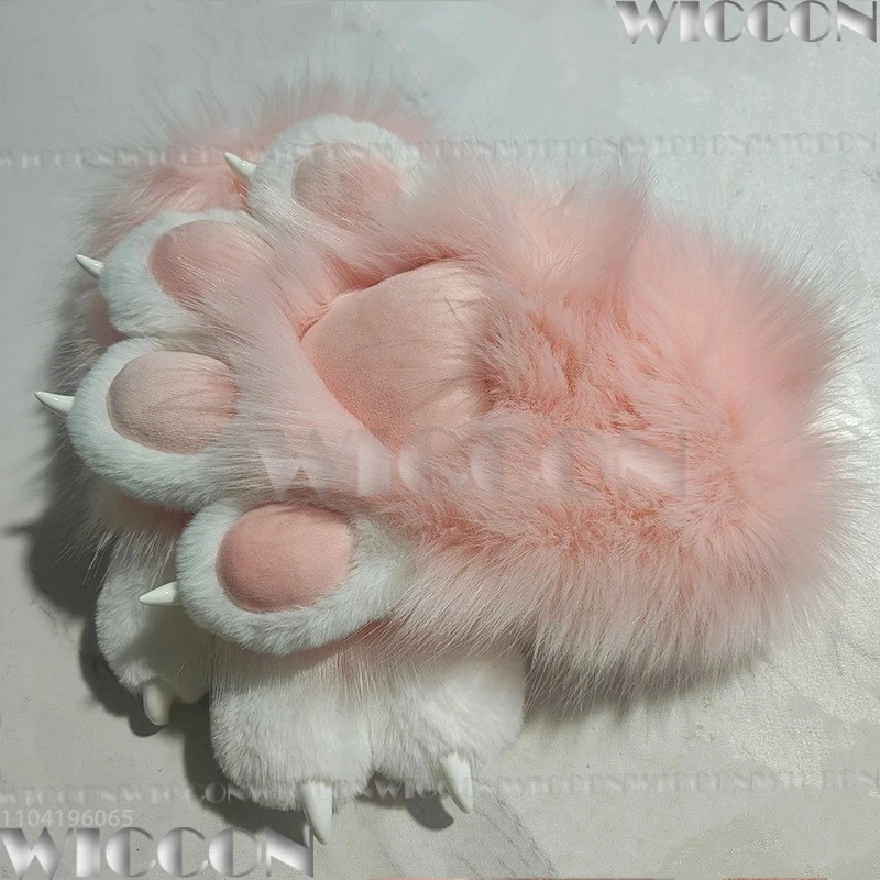 Kig Animal Squeak Sharp Nail Claws Fursuit Kigurumi Furry Cosplay Furred Colorful Kawaii Gloves Holloween Women Men Customized