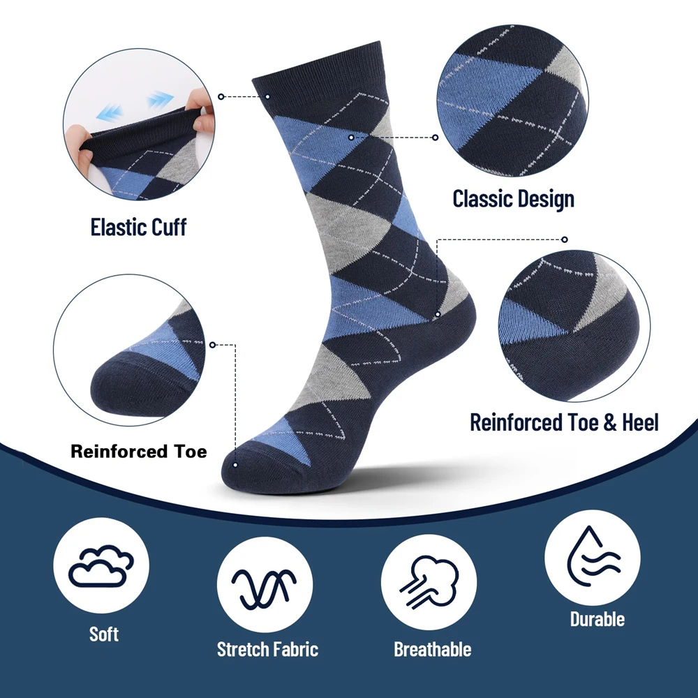 2/4Pairs Men's Socks High Quality Business Casual Socks Long Socks For Men Dress Socks Male Gifts Autumn Winter Warm Sox