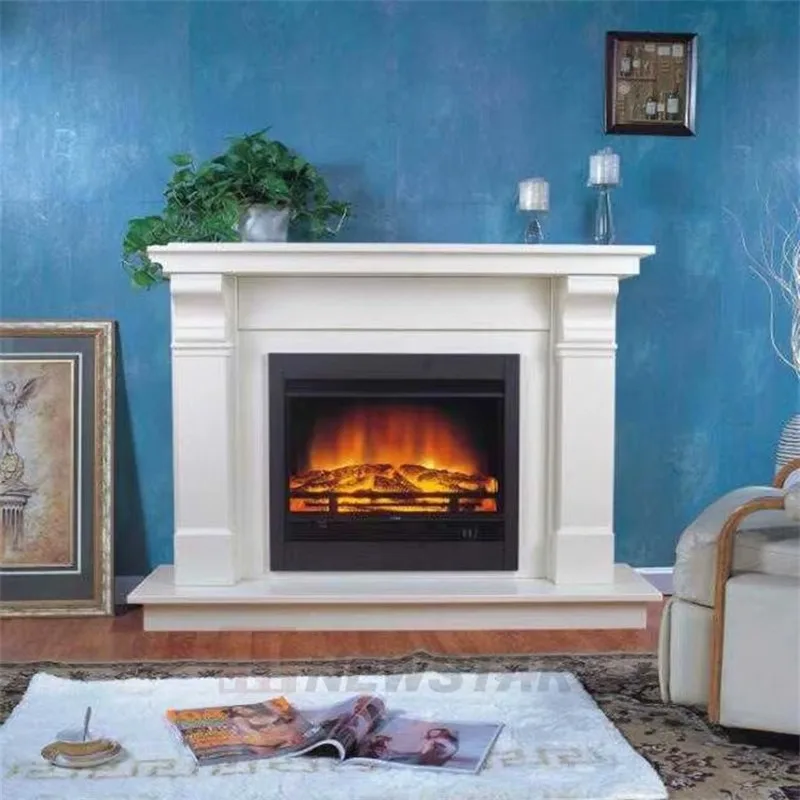 Newstar Modern Stylish Fireplace Mantle Marble Decorative Fireplace White Marble Fireplace