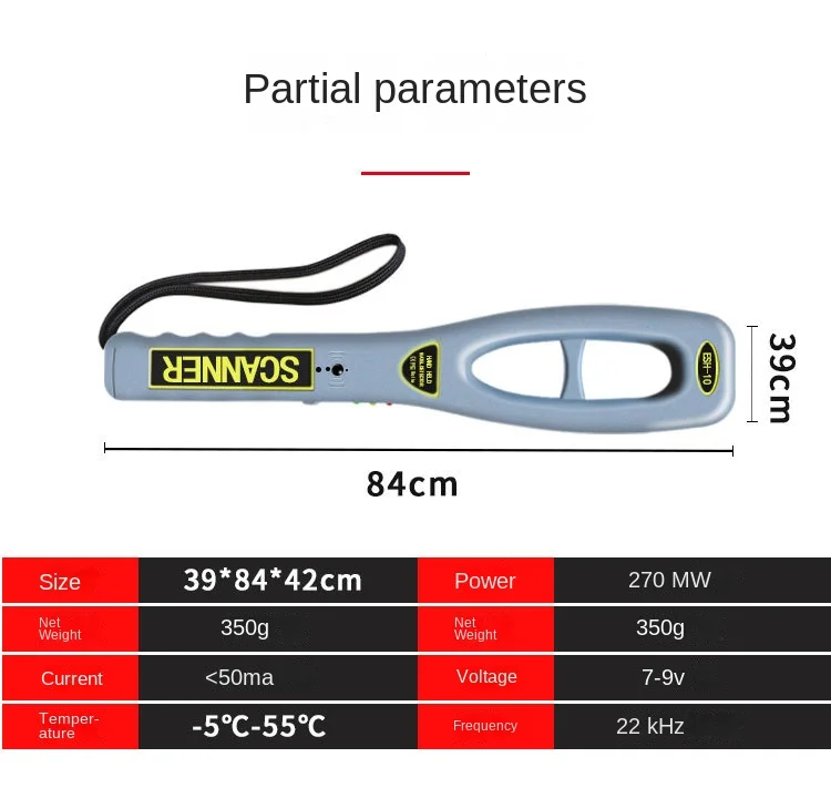 Detector de Metales de ESH-10, Detector de metales manual, para escuela, Bar, KTV, sala de exámenes