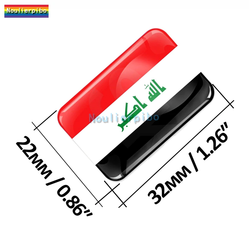 3D Car Sticker Iraq Flag Sticker Epoxy Dome Sticker Car Truck Off-Road Bike Motorcycle Laptop Phone Trolley Case Vinyl Decal