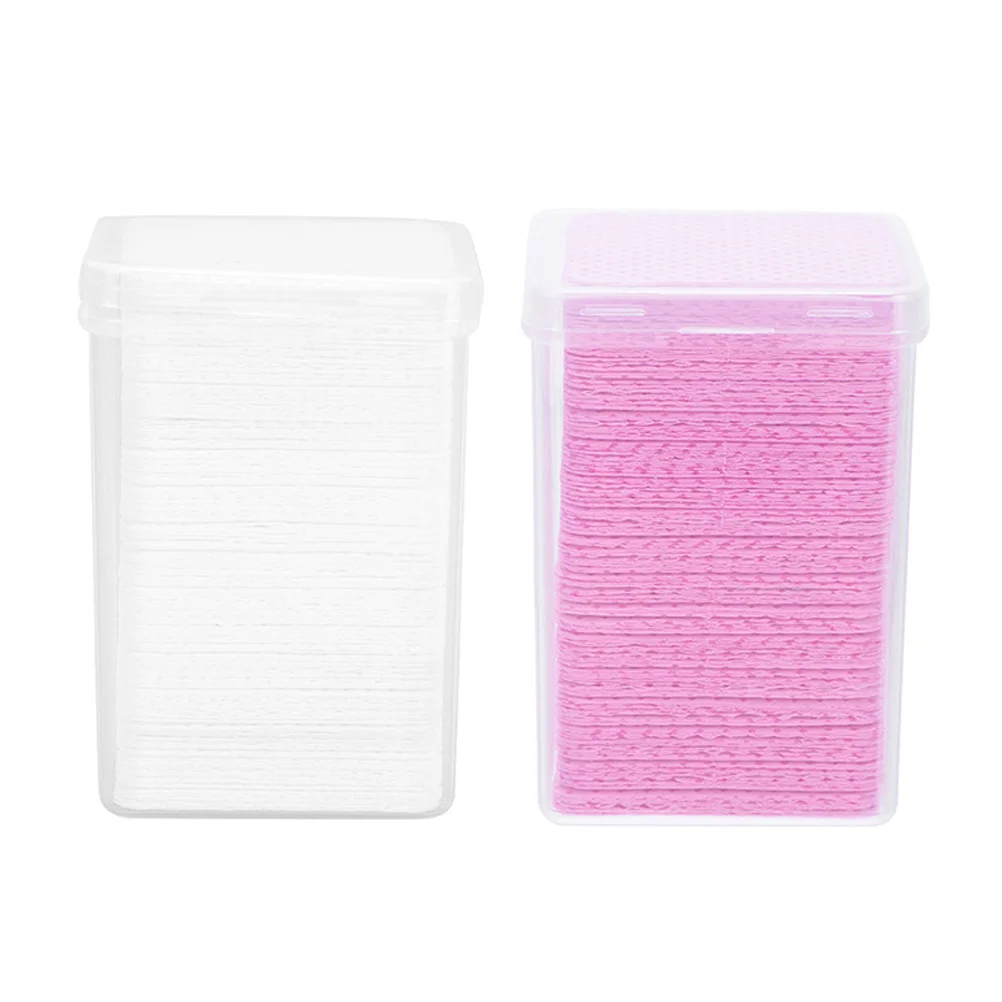 2 caixas de almofadas de algodão para extensão de cílios, garrafa de cola, toalhetes de limpeza, suprimentos de salão de beleza, folha de limpeza de algodão sem fiapos, uso profissional