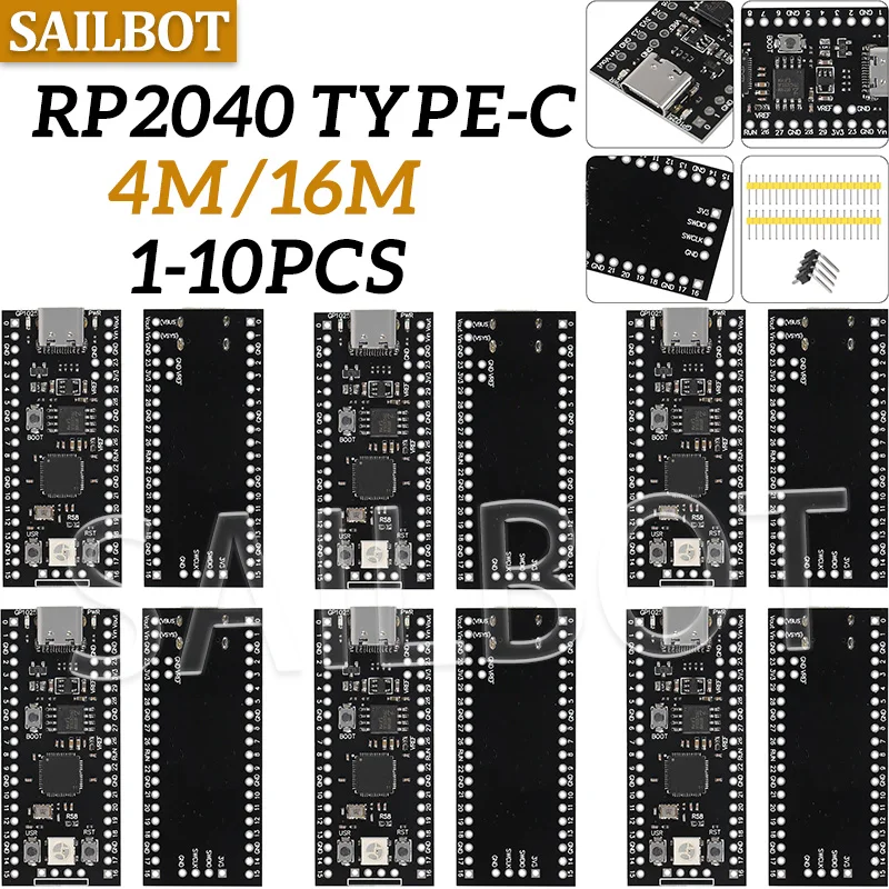 �y�Z�[�����z1/5/10PCS RP2040 Core Board TYPE-C USB-C For Raspberry Core Board 4MB /16MB RP2 Raspberry Pi Pico Micropython