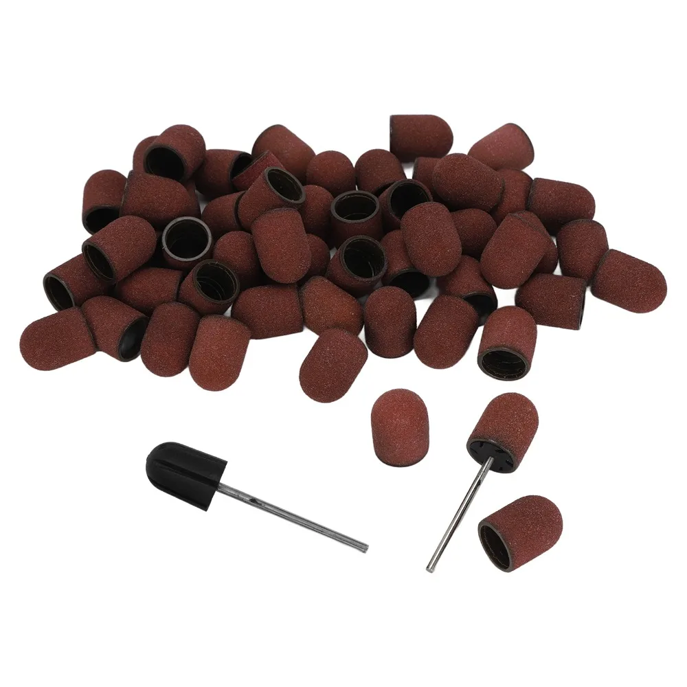 50 Pieces Set 80# Grit Nail Sanding Bands Replacement Bands Easy To Use Nail Polishing Heads Professional Grade