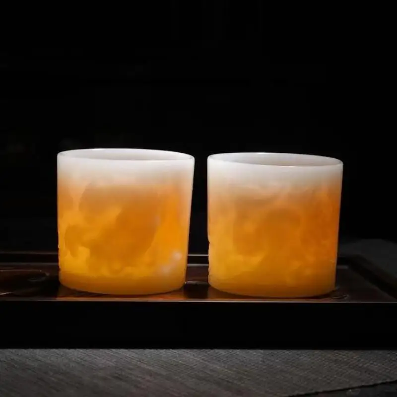 

2 шт., керамическая чашка Цзиндэчжэнь, подарочная коробка, китайская чайная церемония, Dehua, белый фарфор, чашка Dragon Phoenix Master, кунг-фу, чайный набор