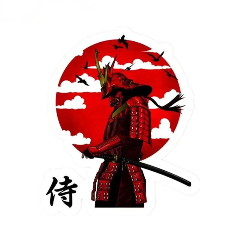 ملصقات السيارات، شارات شخصية من الفينيل للثقافة اليابانية الساموراي مناسبة لنافذة السيارة الخلفية 15 سم PVC KK #3