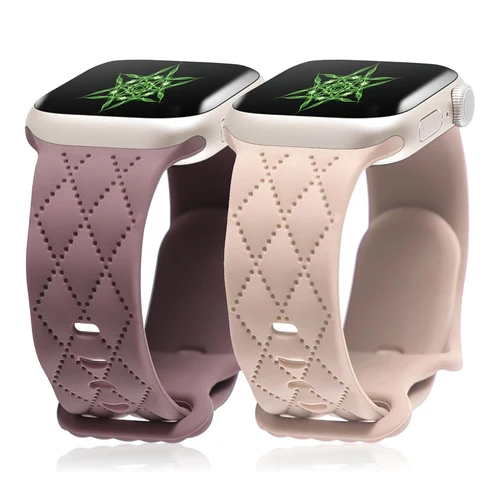 Imagen 2 del producto Correas para Apple Watch Band 44mm 42mm 45mm 41mm 49mm 40mm pulsera de silicona grabada correa iwatch Series 8 9 SE 7 6 5 4 3 Ultra