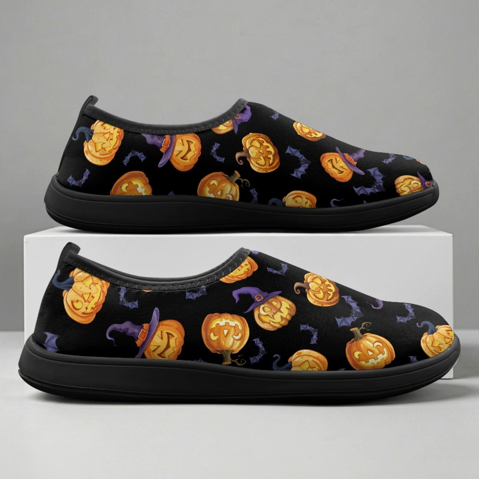 PENSTROLL Smiley Pumpkin 2026 New House Shoes Polyester & EVA Workout Trainers Lightweight Zero Drop Shoes for Tennis