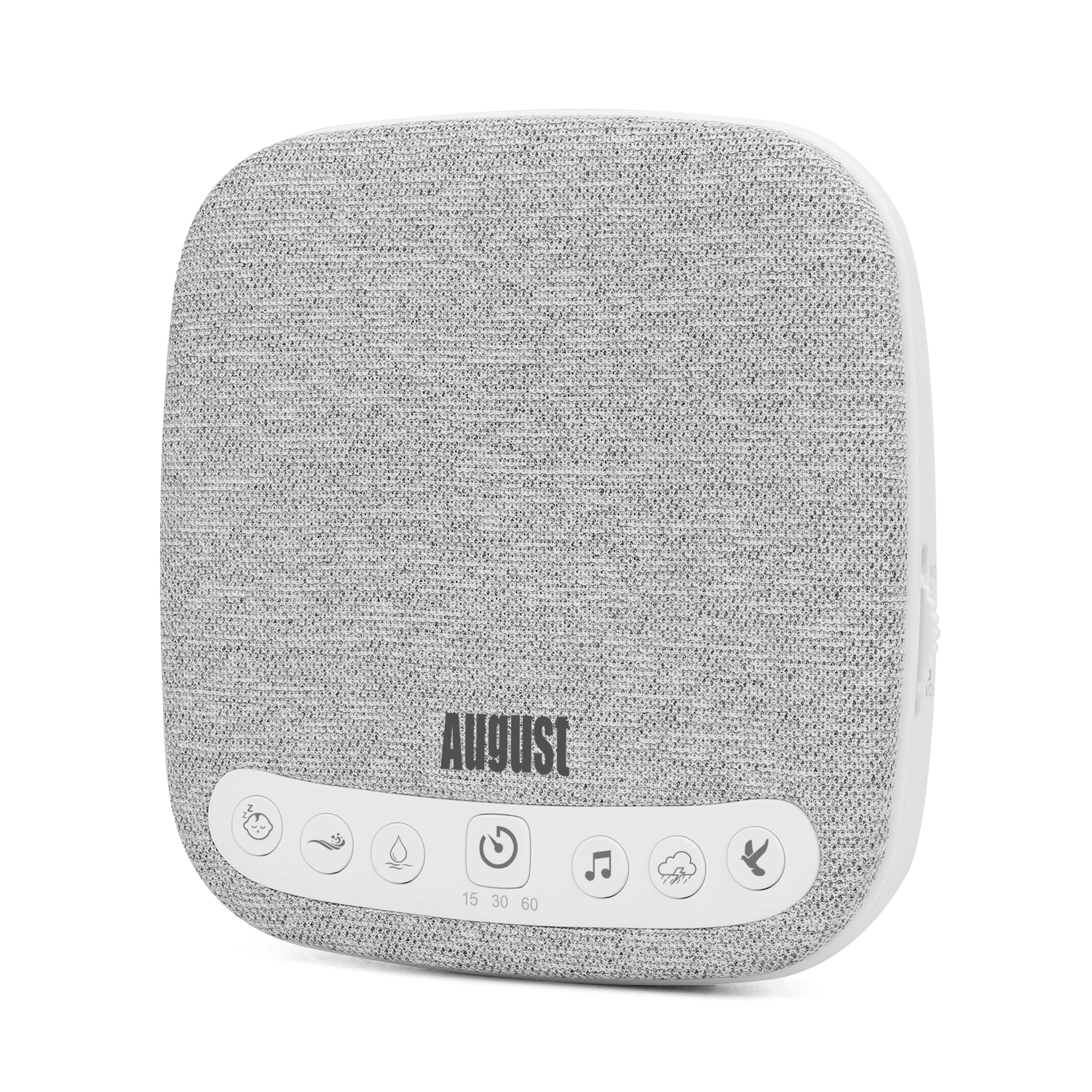 August SE160 White Noise Sound Machine 13 Natural Sounds Timer, Portable 60 Hour Battery USB CSleep Aid for Adults and Kids