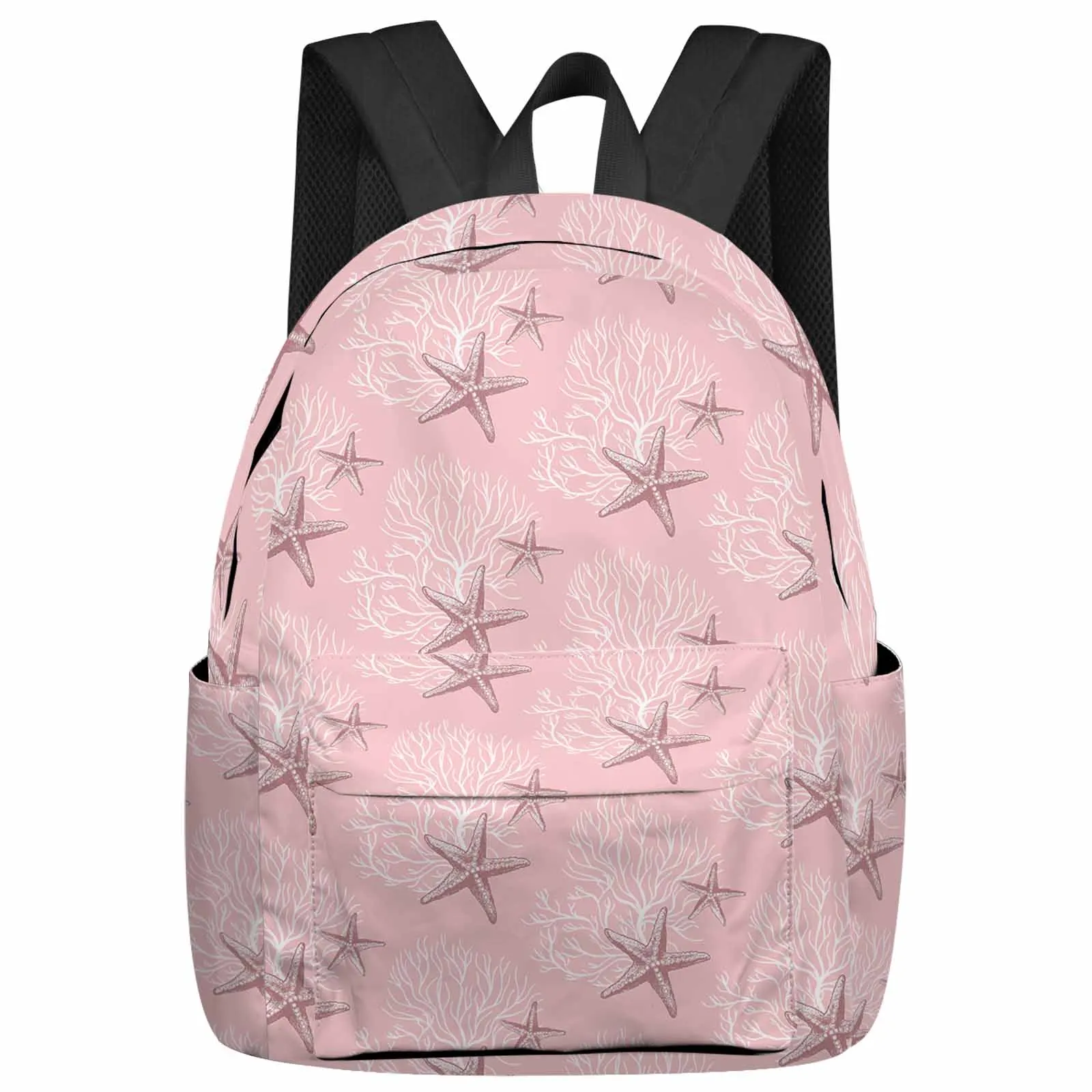 

Coral Starfish Pink Large Capacity Backpack Men Laptop Bags High School Teen College Girl Student Mochila