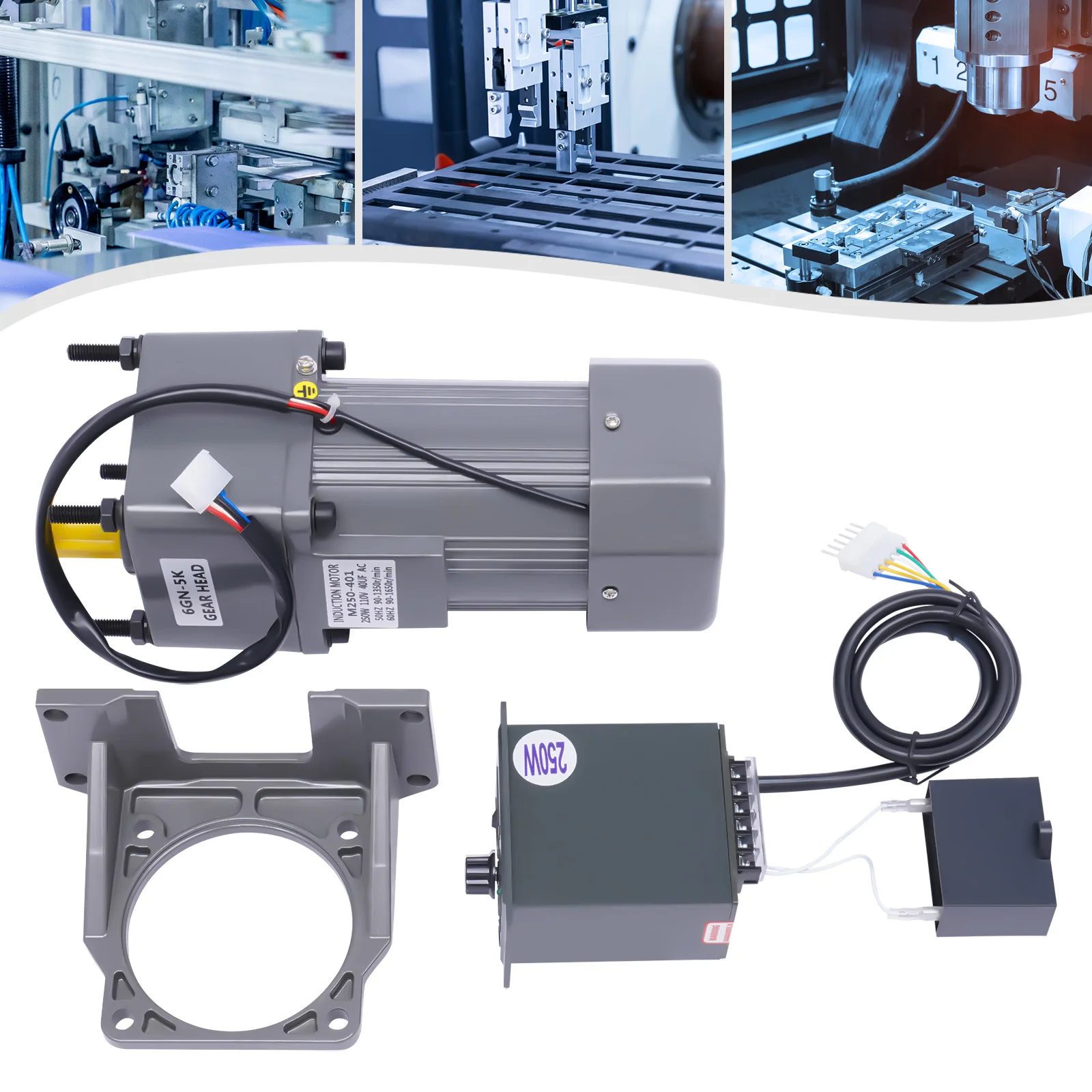 AC High Torque Motor,250W Electric Single-Phase Motor Reversible Motor with Variable Speed