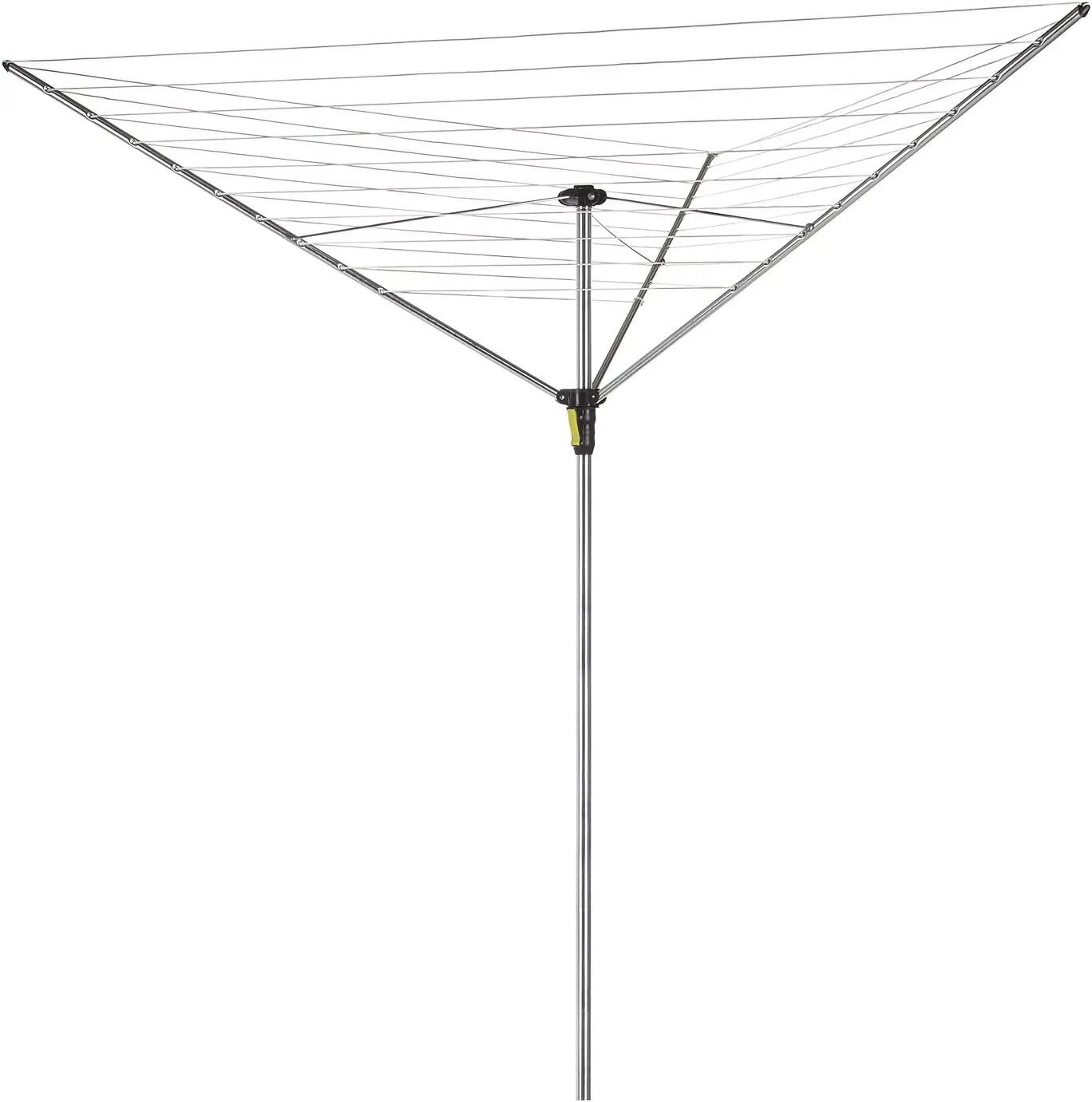 

115 Ft. Round 3 Arm Rotary Clothesline Umbrella Drying Rack for Laundry Easy Operation Silver