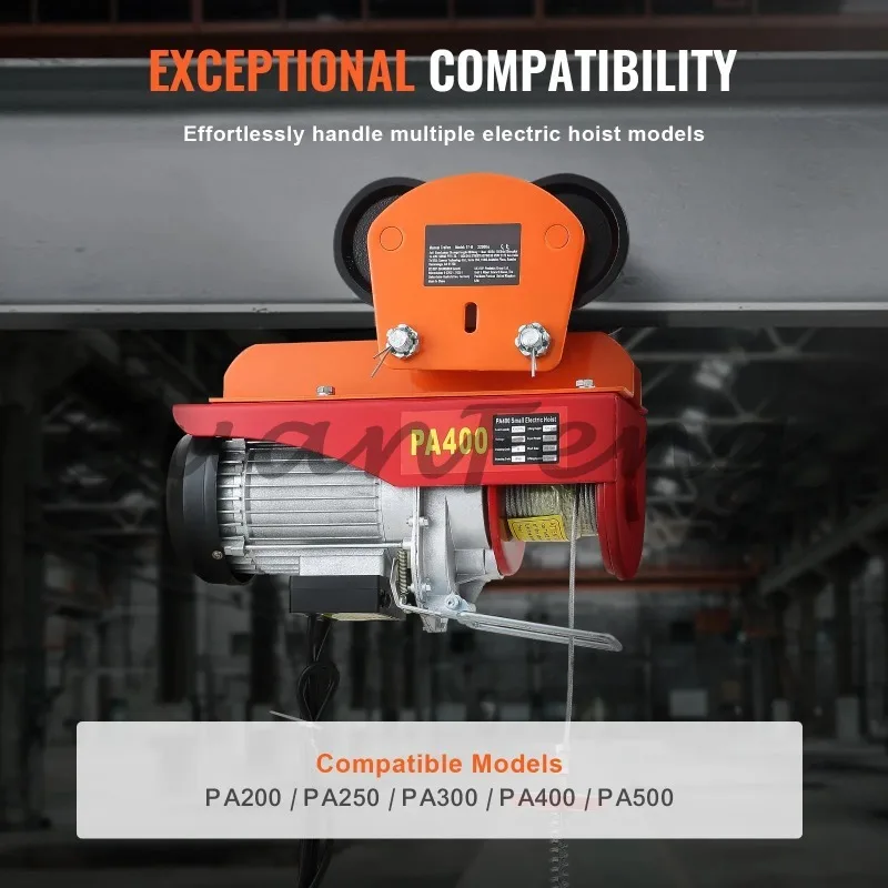 Electric hoist manual trolley, 2200 lbs/1 T, capacity 0.5T double wheel push beam trolley