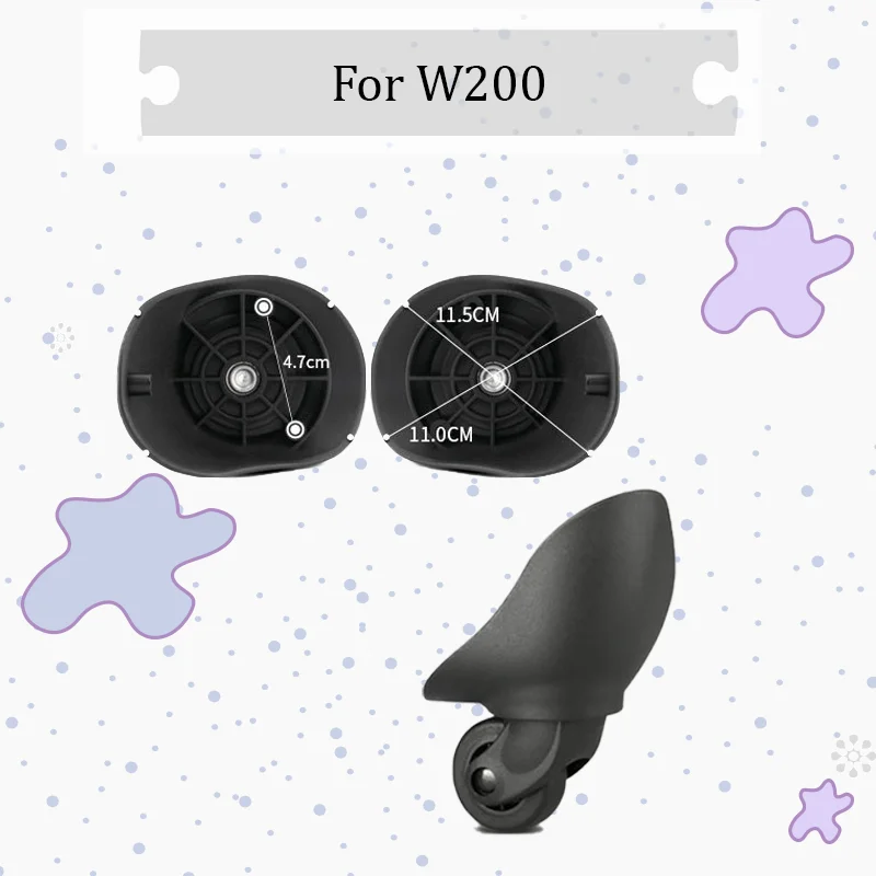 

For W200 Wear-Resistant Silent Luggage Wheel Accessories 360-Degree Swivel Castors Compatible with 20-28 Inch Suitcases