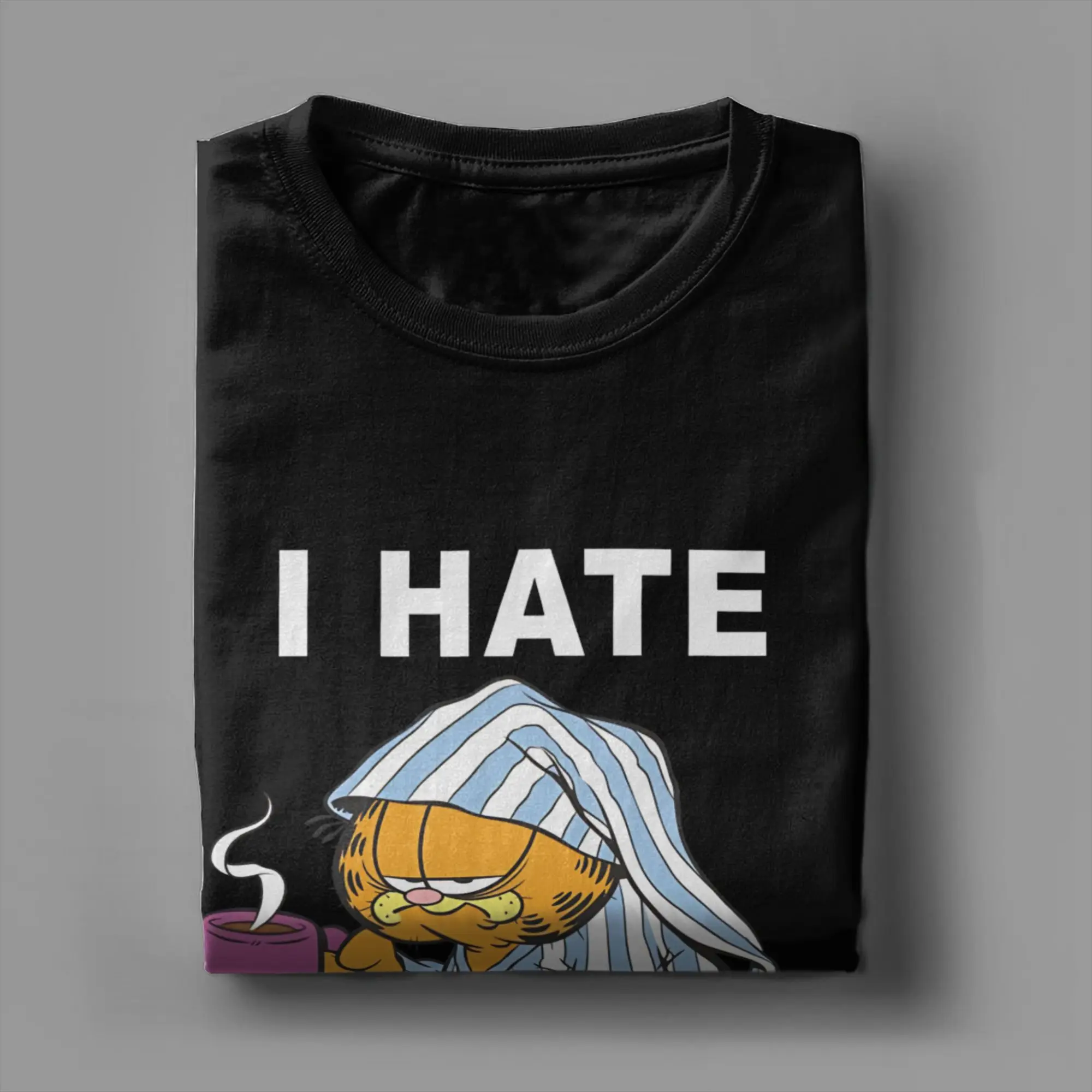 الصيف غارفيلد أنا أكره يوم الاثنين القهوة غارفيلد موضة تي شيرت القطن الخالص التي شيرت للرجال Y2K متعة طباعة قصيرة الأكمام بلايز