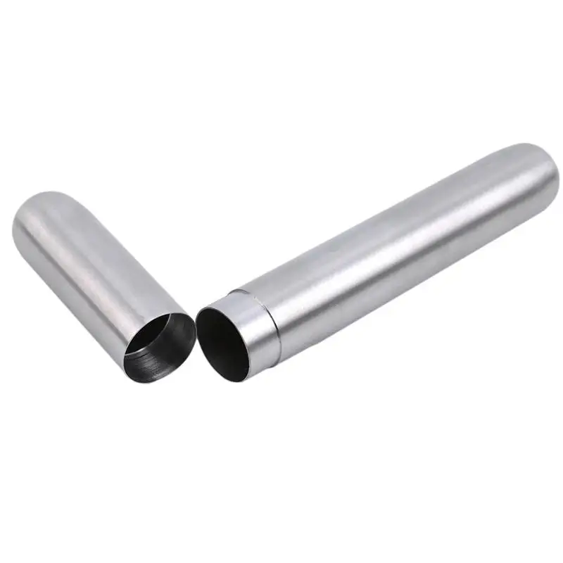 1 PC Stainless Steel Travel Cigar Box Portable Cigar Case Single Cigar Tube Cigar Accessories Gift