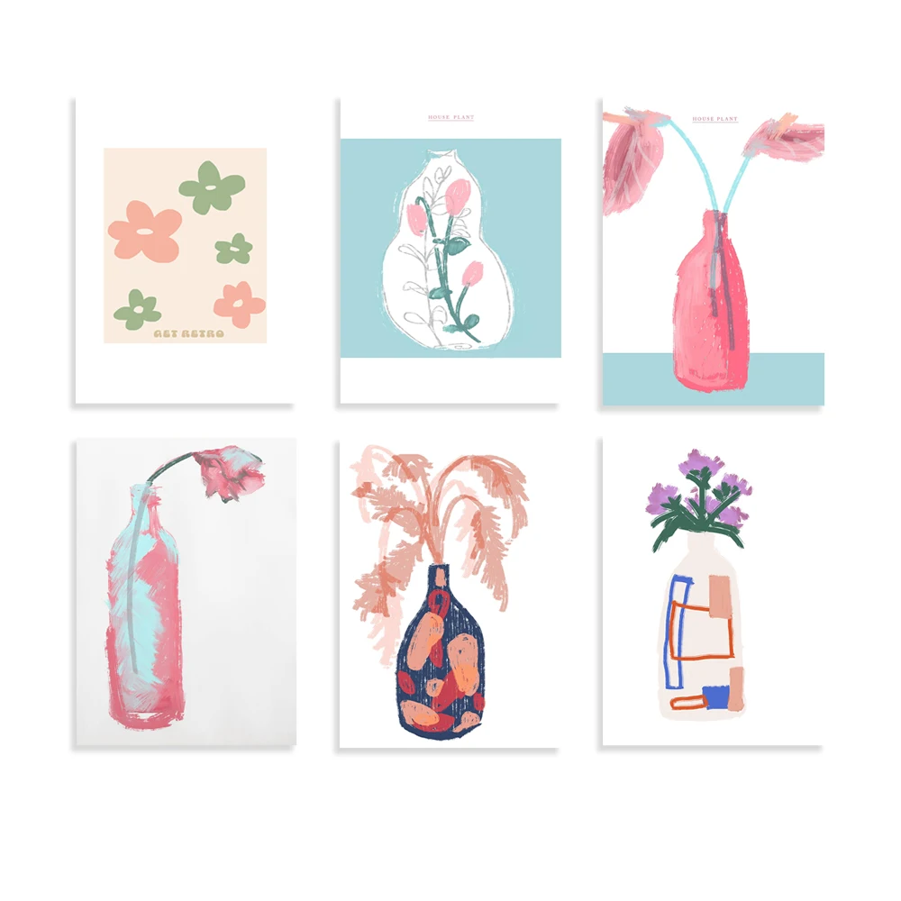 House Plant Aesthetic Art Print  ，Get Retro Flower Poster Aesthetic Art Print