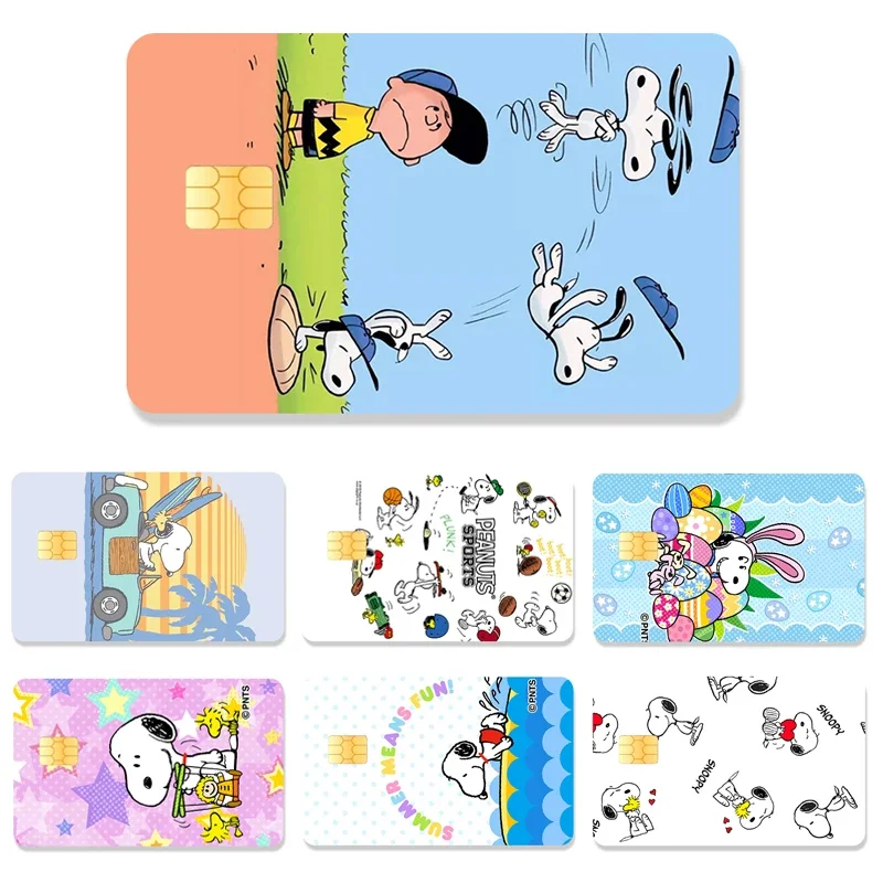 Kawaii Snoopy and His Friends Pvc Sticker Snoopy Waterproof Anime Film Tape Skin for Credit Card Debit Card Sticker Decal Gifts