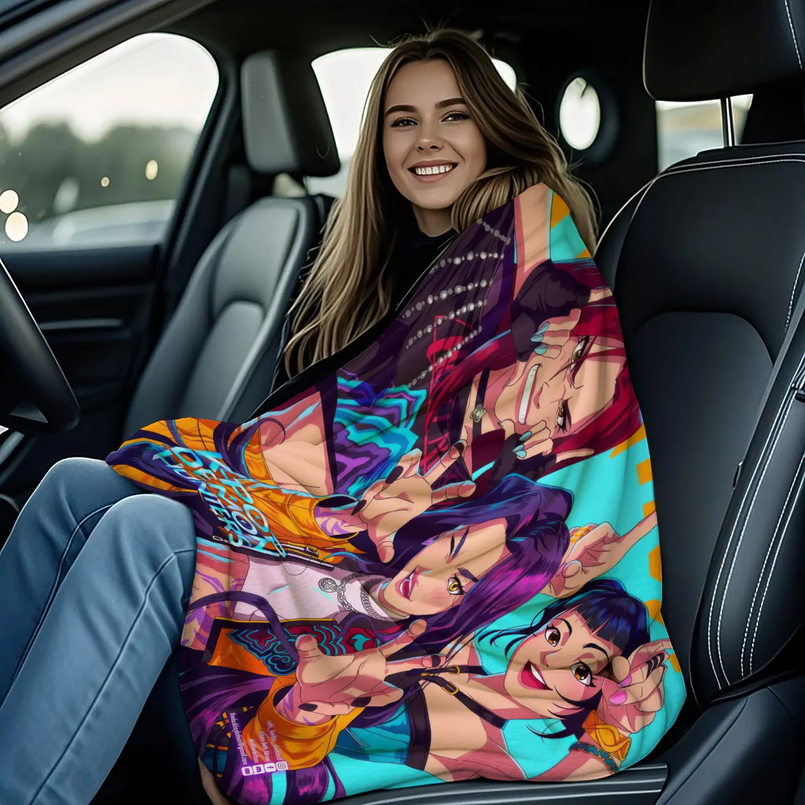 K-POP شيطان الصيادين Huntrix الفانيلا بطانية الساخن أنيمي أفخم رمي بطانية العصرية لينة بطانية دافئة للمنزل السرير السفر التخييم