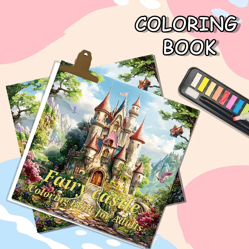 Castle Adult Coloring Book for Stress Relief - Anti-Anxiety Mindfulness Art Therapy with Creative Painting Pages